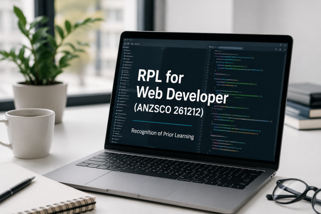 RPL for Web Developer (ANZSCO 261212) displayed on a modern digital workspace representing ACS RPL report services