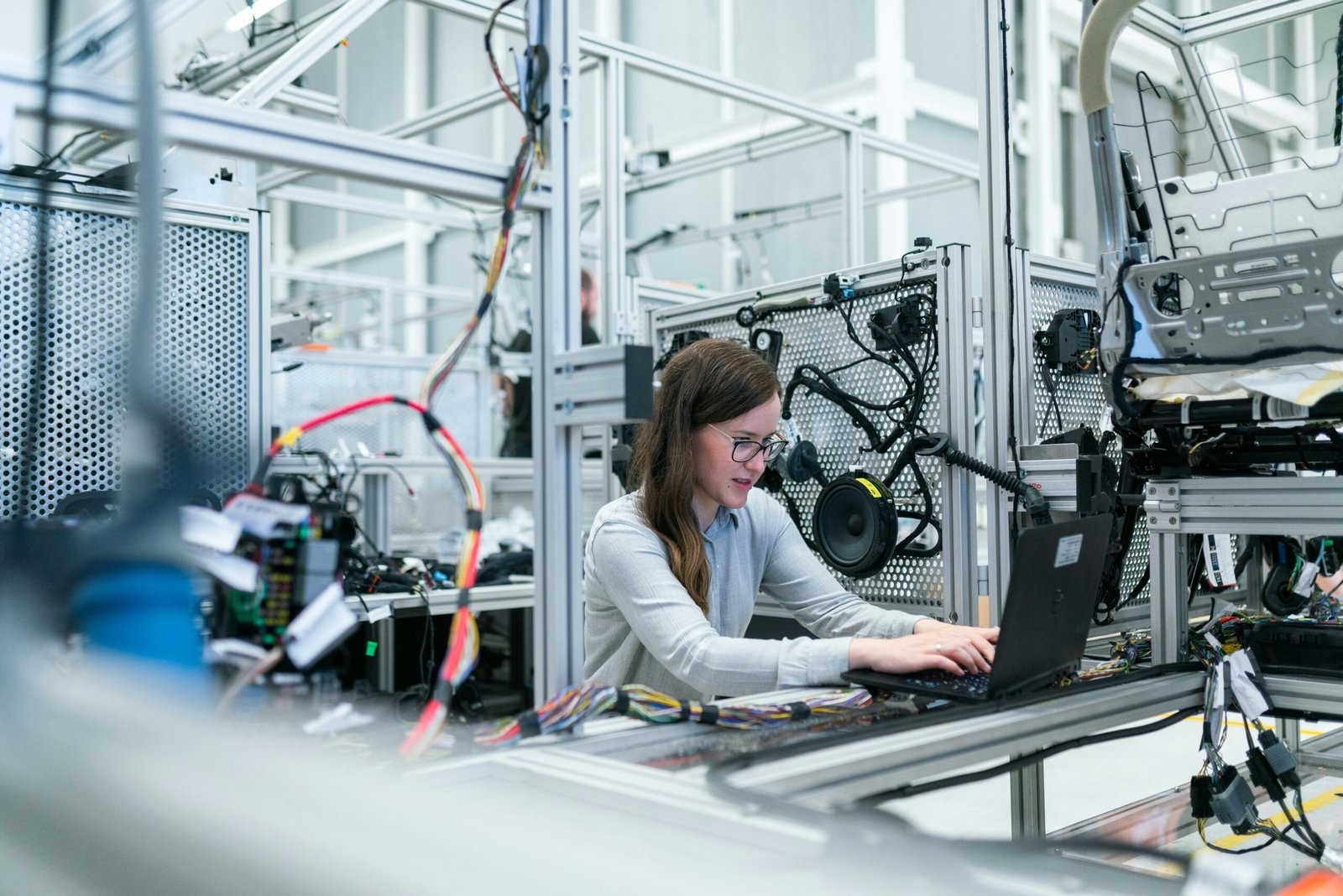 Petroleum engineer working on technical analysis in a modern engineering laboratory